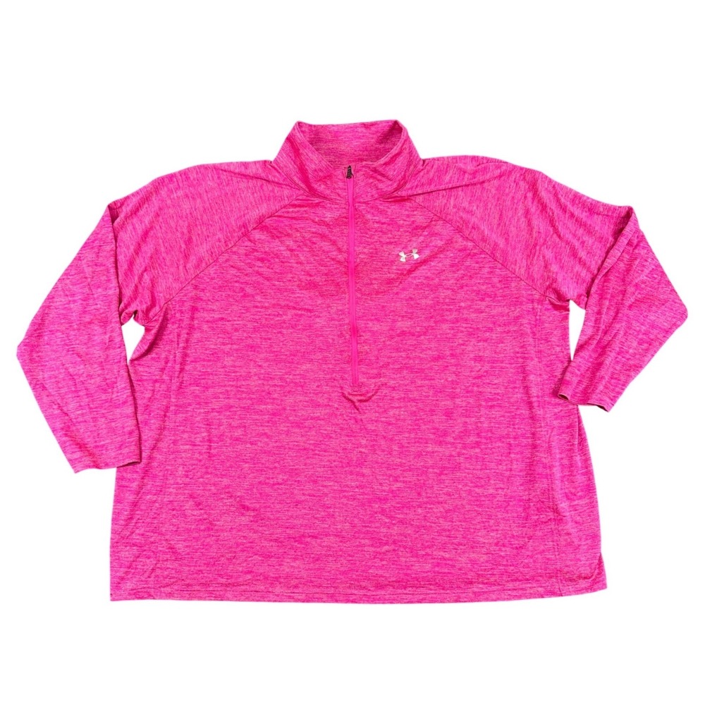 Under Armour Tech Twist 1/2 Zip Pullover Womens 3X Pink Long Sleeve Activewear